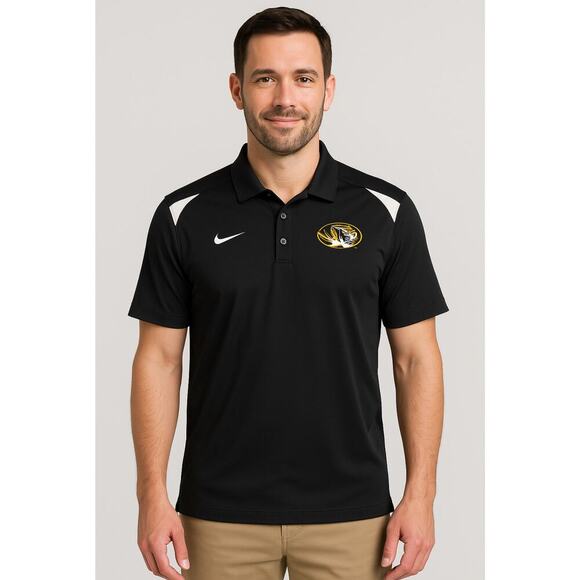 Nike Other - NEW Nike Dri-FIT Missouri Tigers Polo Shirt Men’s Small Black Collegiate Logo